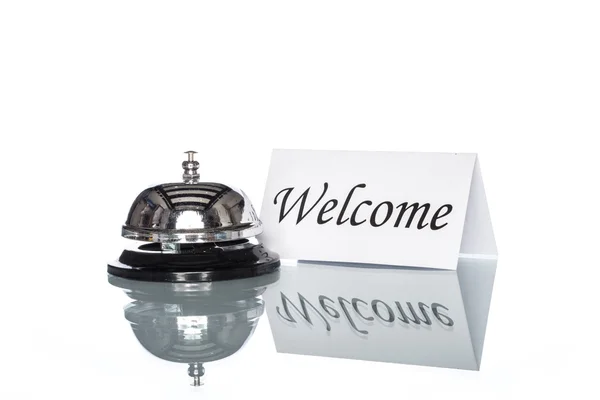 Welcome check in, Service bell on the Check in desk — Stock Photo, Image