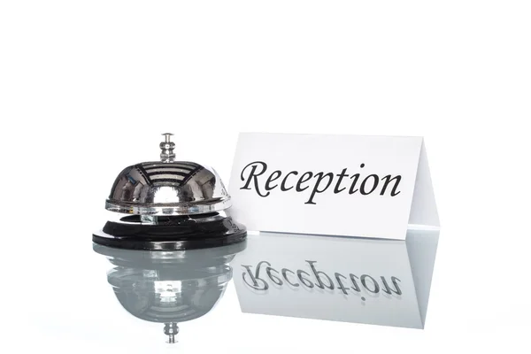 Hotel receptie met Service bell — Stockfoto