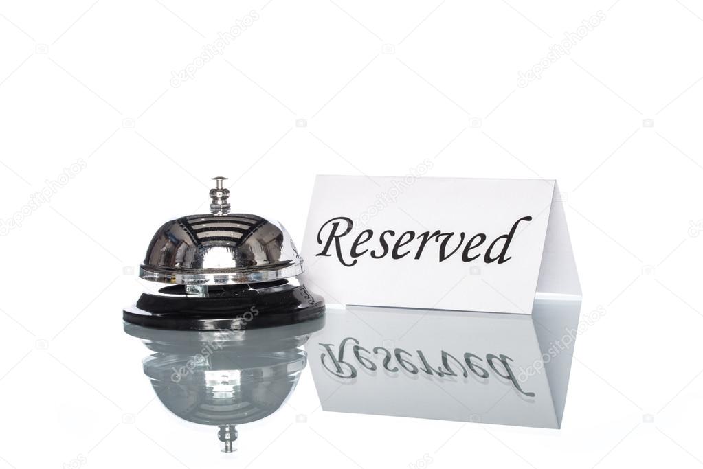 Service bell on the Check in desk,  reserved room