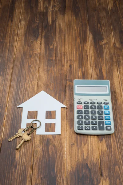Mortgage Hesaplama, ev ve hesap makinesi ile anahtar — Stok fotoğraf