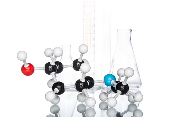Struktury molekularnej i zlewka — Zdjęcie stockowe