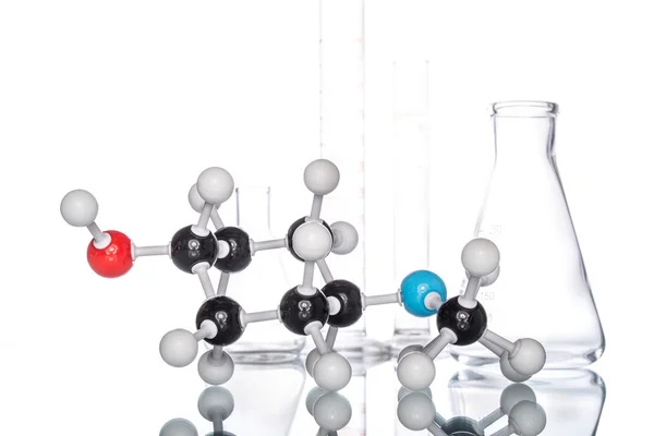 Molekulare Struktur und Becher — Stockfoto