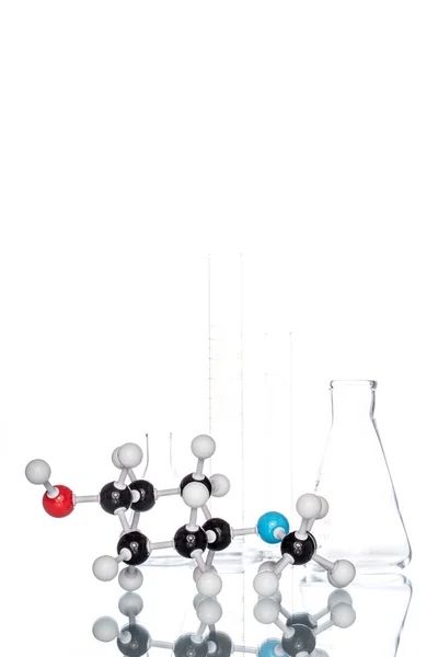 Struktury molekularnej i zlewka — Zdjęcie stockowe