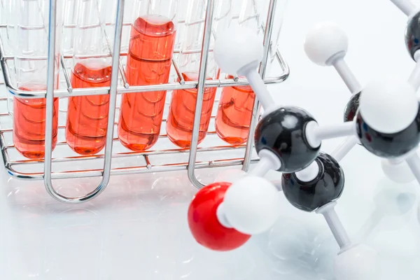 Molecular Structure and the liquid in Test Tube — Stock Photo, Image