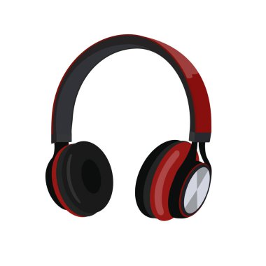 Beyaz arka planda kulaklıkları olan modern kulaklıklar. Kulaklığın gerçekçi bir temsili. Web ve mobil UI ve uygulama veya web için evrensel.