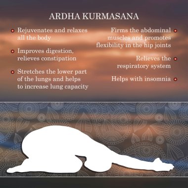 Yoga poz infographics, pratik yararları