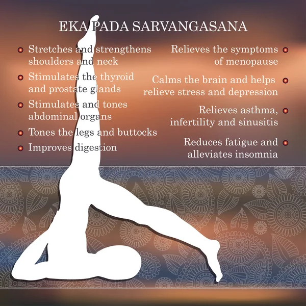Yoga pose infographies, avantages de la pratique — Image vectorielle
