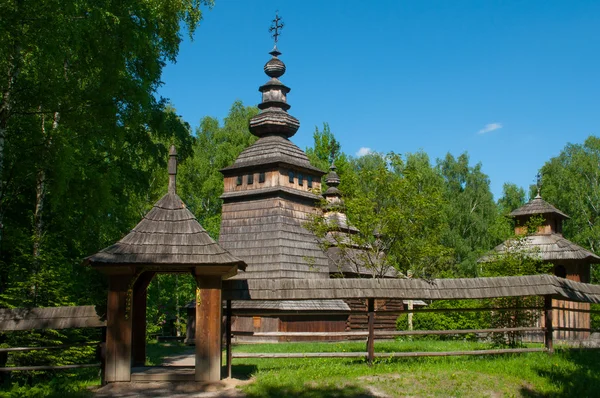 Old wooden church panorama — Stock Photo, Image