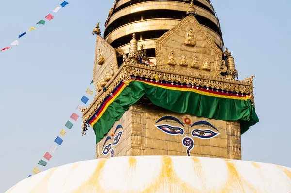 Ступа Swayambhunath, Будда очі крупним планом — стокове фото