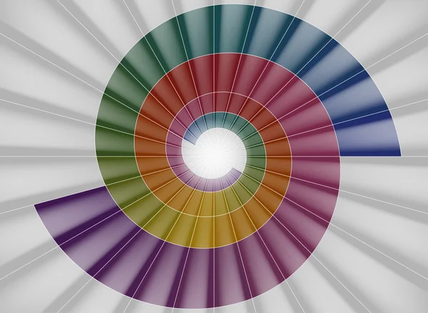 Döner merdiven, parlak renkli tünel ışığa