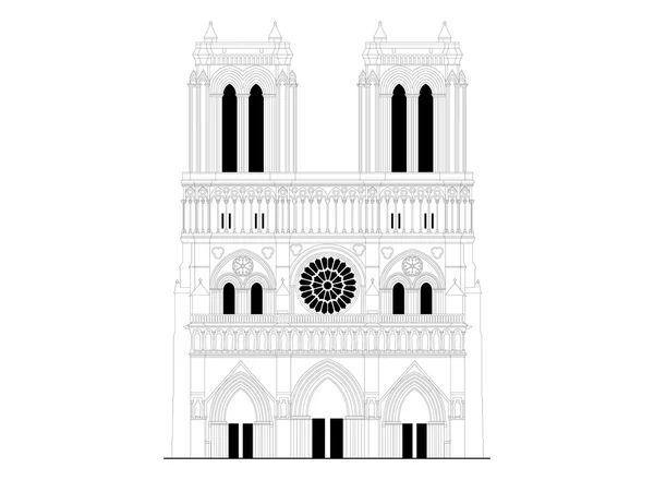 Katedralen Notre-Dame de Paris i Frankrike - 1 — Stock vektor