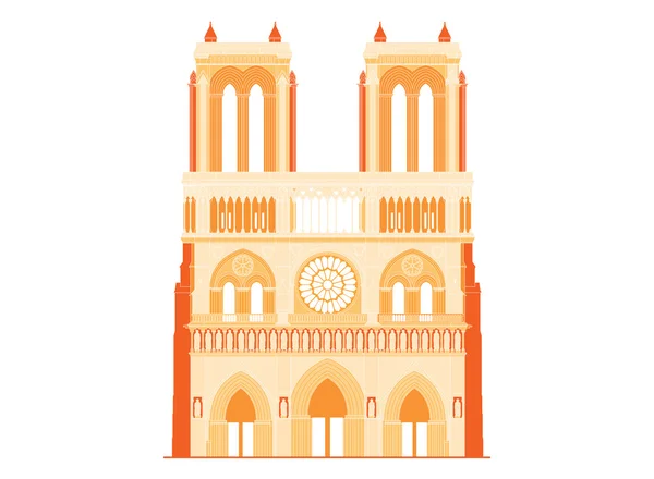 Katedral Notre-Dame de Paris Fransa - 4 — Stok Vektör