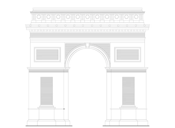 Arc de triomphe - Triumphbogen in Paris, Frankreich 1 — Stockvektor