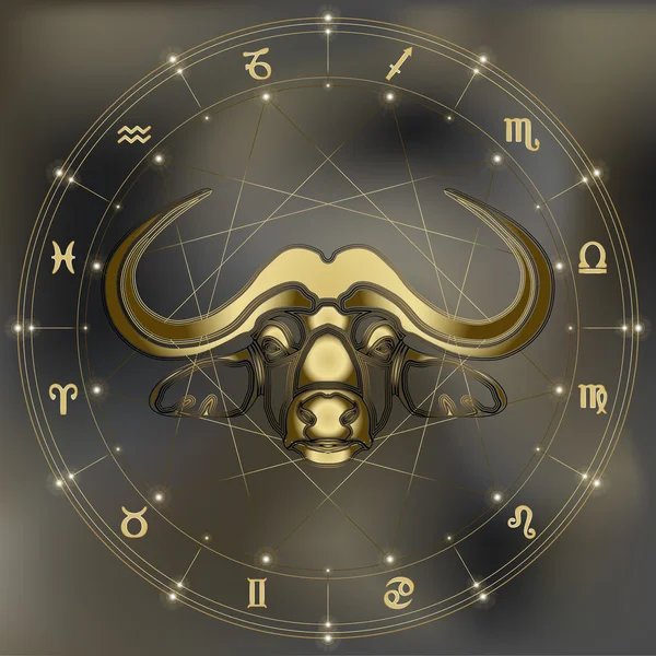 Altın boğa portre, zodyak Toros üye