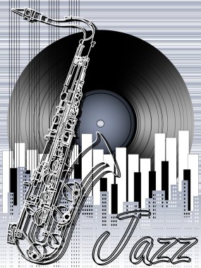 Jazz music festival, poster background template clipart