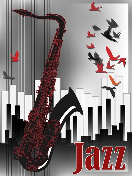 Festival de musique jazz, modèle d'affiche — Image vectorielle