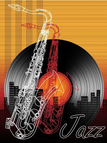 Festival de musique jazz, modèle d'affiche — Image vectorielle