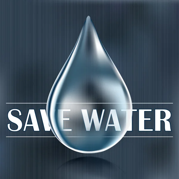 Spara vatten, blå vattendroppe, vatten sparar — Stock vektor