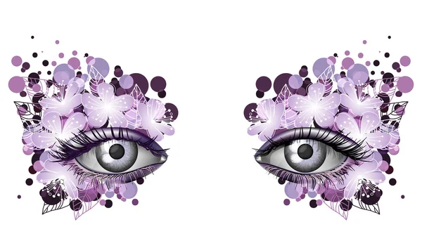 Bahar, fotogerçekçi göz sanatsal makyajı görünümünü