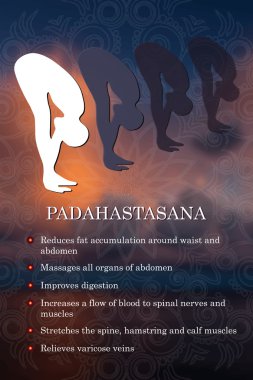 Yoga poz infographics, pratik yararları