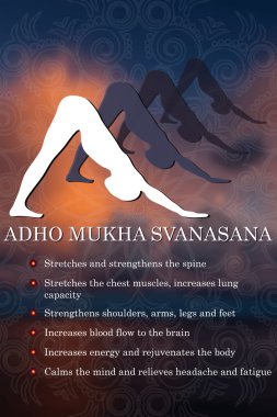 Yoga poz infographics, pratik yararları