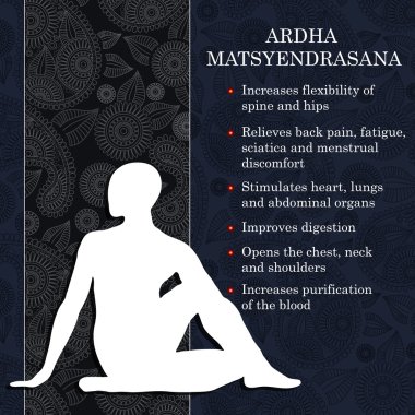 Yoga poz infographics, pratik yararları