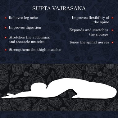 Yoga poz infographics, pratik yararları