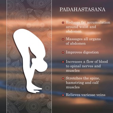 Yoga poz infographics, pratik yararları