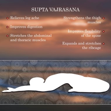 Yoga poz infographics, pratik yararları