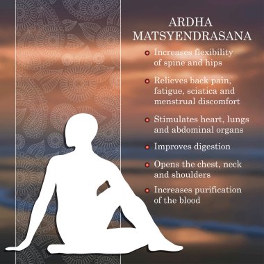 Yoga poz infographics, pratik yararları