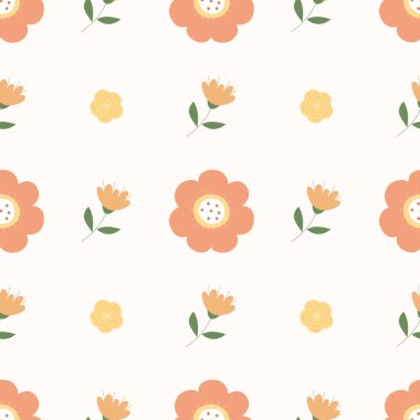 Kusursuz çiçek deseni. Turuncu ve sarı çiçekler. Kumaş tasarımı, duvar kağıdı, kapak resmi, hediye paketi için mükemmel..