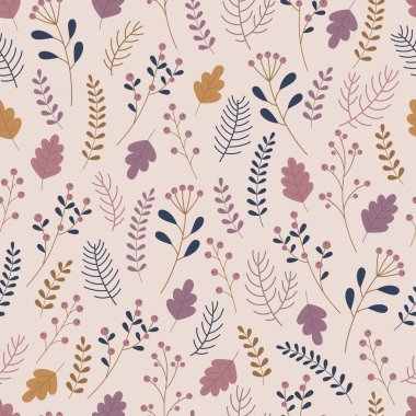 Noel bitkilerinde kusursuz desen. Noel ağacının bir dalı olan ökseotu yaprakları. Vektör illüstrasyonu