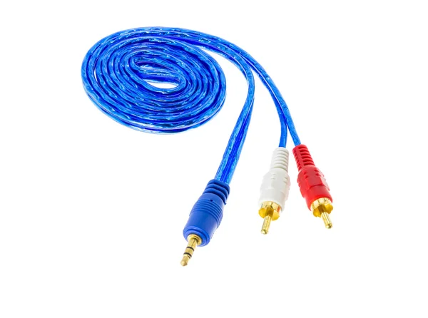 Audio and video cable on white — Stock Photo, Image