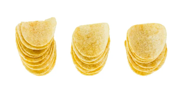 Potato chips isolated on white — Stock Photo, Image