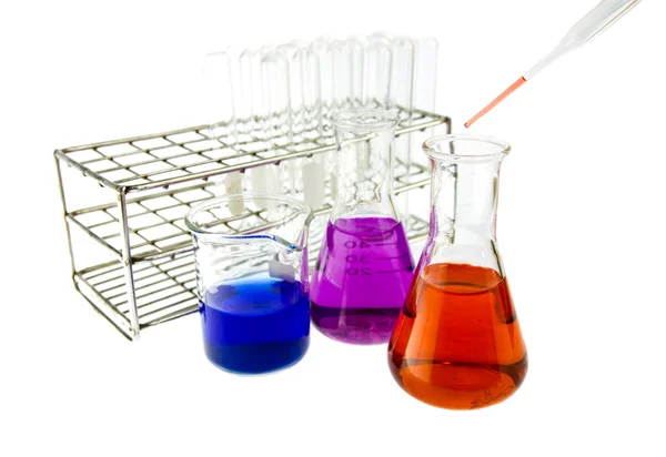 Multichannel pipette test sample on 96 wells plate — Stock Photo, Image