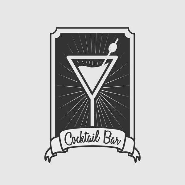 Bebida, cóctel, bebidas icono de símbolo vectorial. Plantilla de logotipo de barra de cóctel. Ilustración vectorial — Archivo Imágenes Vectoriales