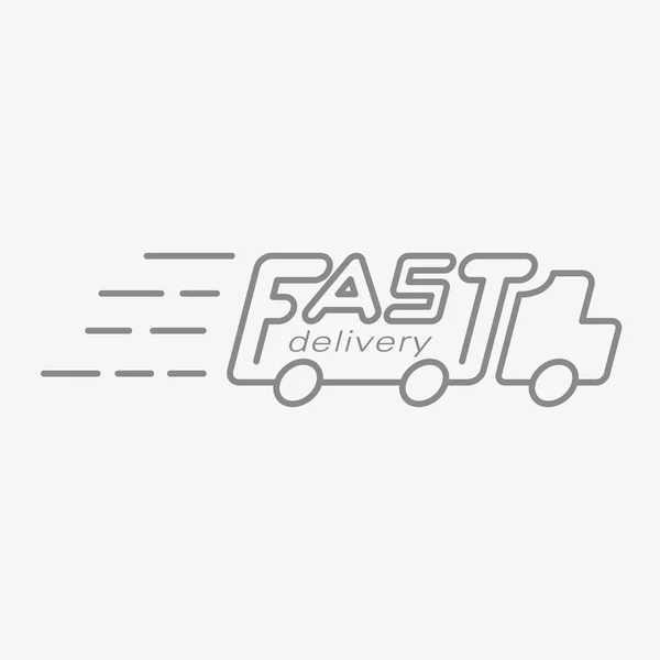 Hızlı teslimat doğrusal logosu — Stok Vektör