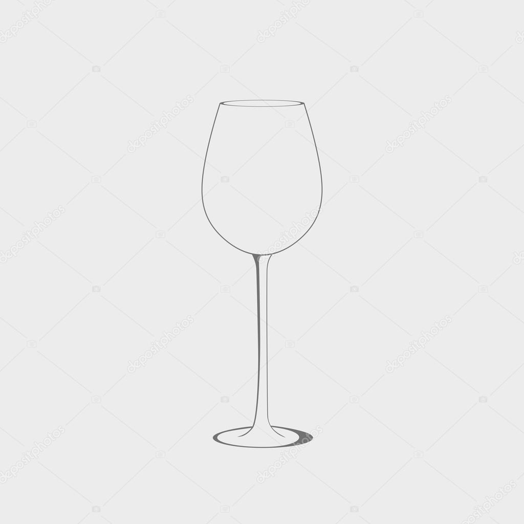 empty wine glass  icon vector