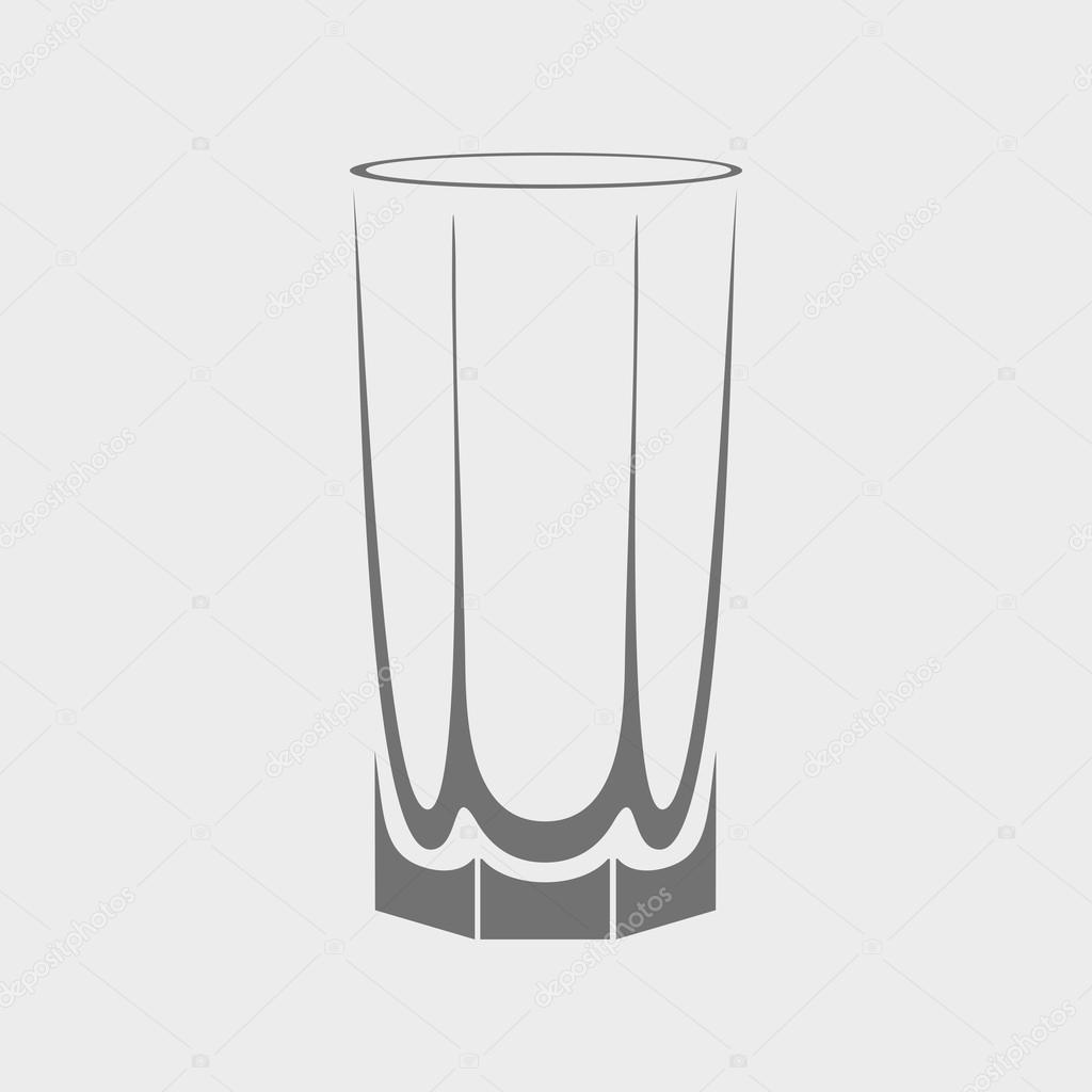 Tall water glass cup Royalty Free Vector Image