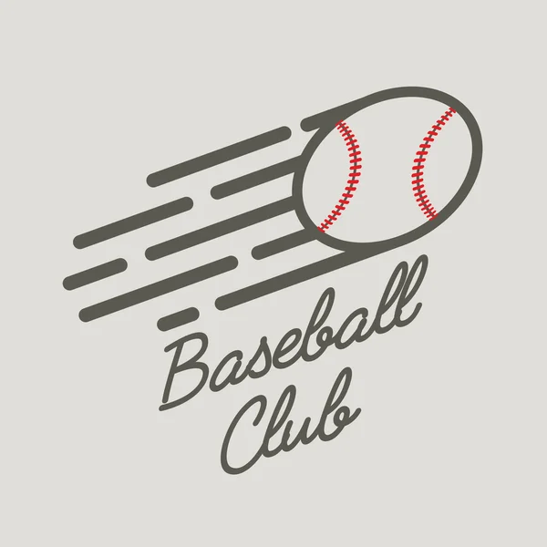 Baseball-Club-Logo, Abzeichen oder Symboldesign-Konzept mit Ball — Stockvektor