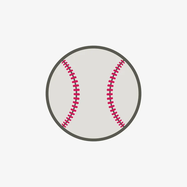 Baseball labda vector icon, sportfelszerelés — Stock Vector