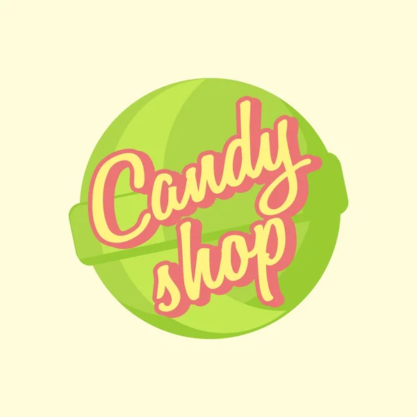 Конфеты или сладкий магазин логотип, знак, значок или символ концепции для кафе или магазина. Векторная иллюстрация . — стоковый вектор