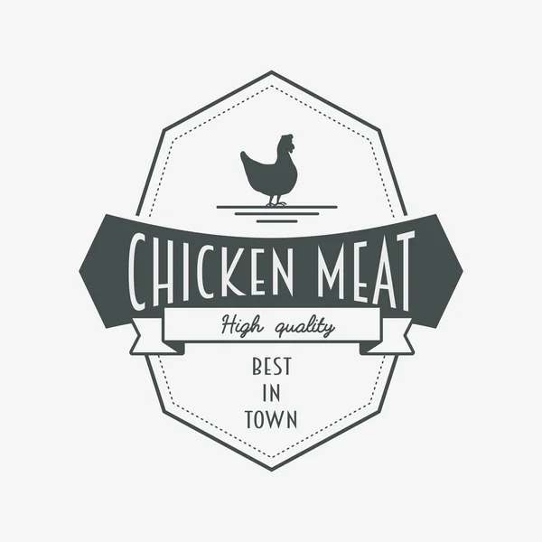 Carne de pollo de alta calidad. Plantilla de diseño de logotipo, insignia o etiqueta vectorial — Vector de stock