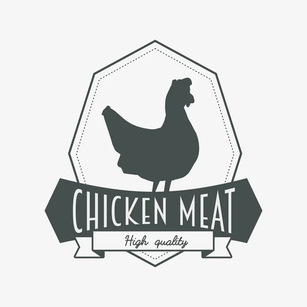 Plantilla de diseño de logotipo, etiqueta o símbolo de carne de pollo — Vector de stock