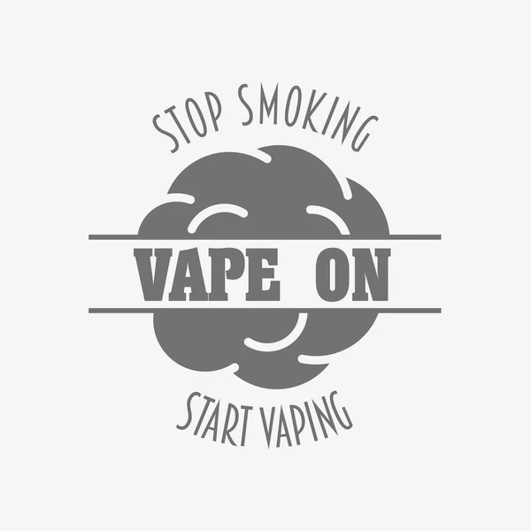 VAPE Shop jelvény, logo vagy szimbólum tervezési koncepció izolált fehér háttér. Monokróm vektor logó e-cigaretta áruház reklám. — Stock Vector