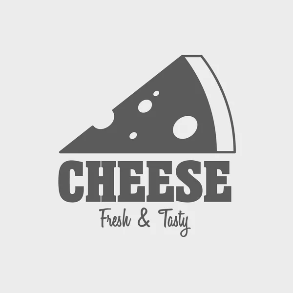 Logo de queso fresco y sabroso, etiqueta o plantilla de diseño de símbolo . — Archivo Imágenes Vectoriales