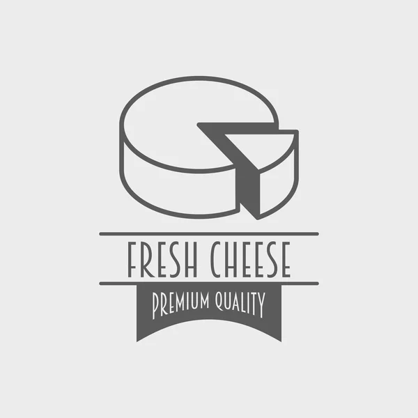 Fresh cheese premium quality logo, symbol or label design template — Stock Vector