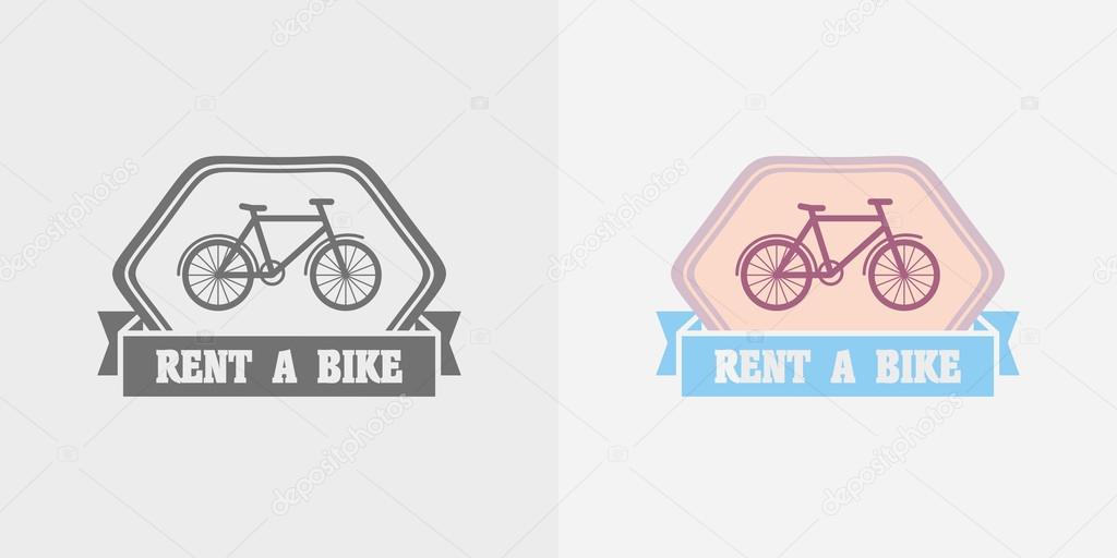 Bike rentals vector logo, label or badge design template.