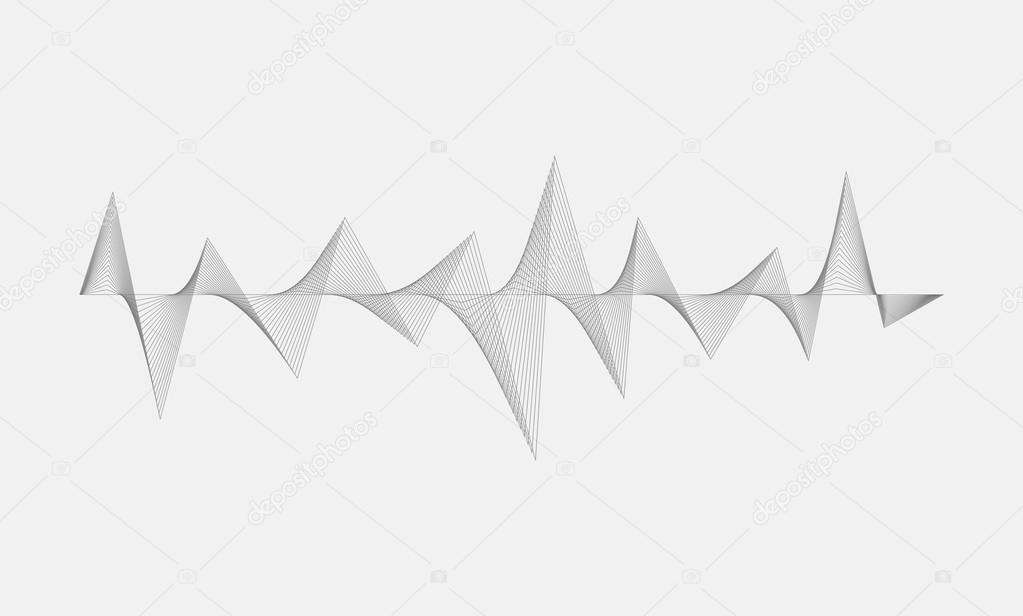 Halftone sound wave pattern. Music equalizer design element isolated on white background