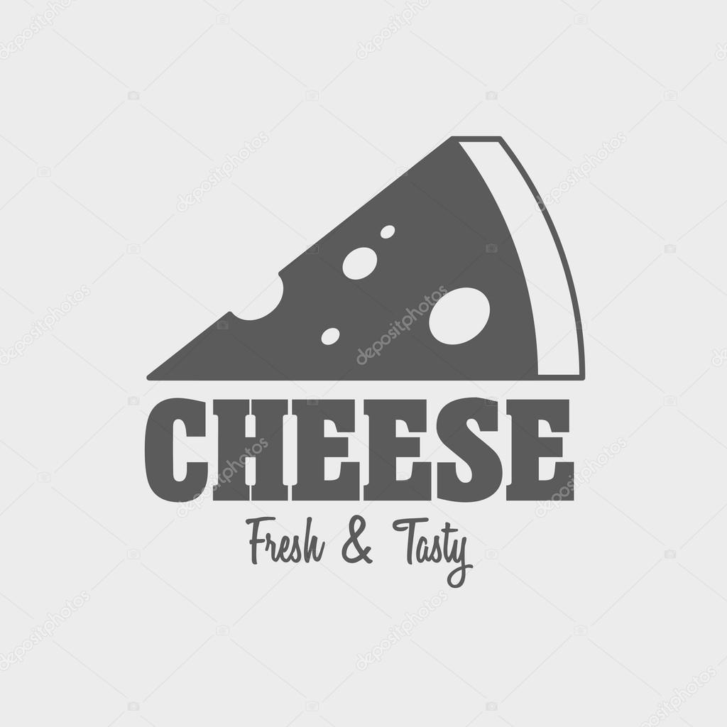 Fresh and tasty cheese logo, label or symbol design template.